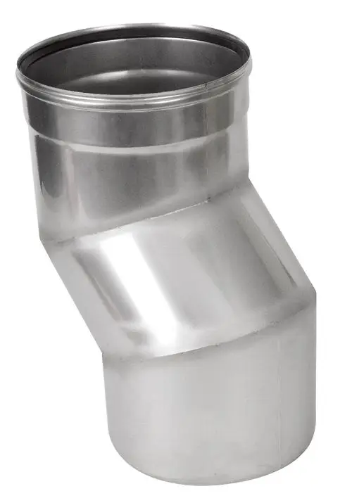 Metalladapter mit einem schrägen Schnitt, geeignet für Abgasanwendungen. Das Produkt ist von der Marke Remeha und weist einen glatten, glänzenden Oberflächenfinish auf.